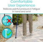 Vive Walking Cane Stick for Women, Men 600 lbs - Offset Handle, Balance, Fashionable Heavy Duty Bariatric 3/4 Inch Rubber Accessories for Seniors, Adults - Lightweight Stable Replacement Mobility Aid - Image 5
