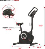 Sunny Health & Fitness Exercise Bike w/Pulse Sensors & Adjustable Cushion Seat, Home Cardio Training Machine for Adults/Seniors' Indoor Cycling Workout, Optional Compact Foldable or Electro-Magnetic - Image 5