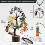Seven Chakra Healing Crystal Tree Kit with 7 Chakra Bracelet and 2 Pendant Necklace - Gemstones Money Bonsai Tree Decor for Spiritual Good Luck Gift, Birthday Gift for Women, Men, Home, Office - Image 4