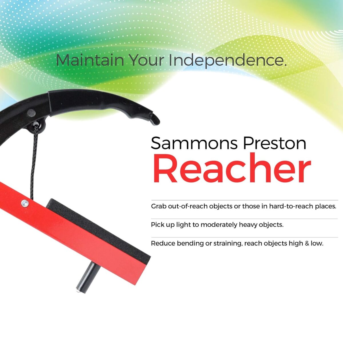 Sammons Preston Reacher, Standard, 26", Grabber Reacher Tool, Lightweight Trash Picker Grabber & Garden Nabber, Handy Aluminum Picker Up Tool & Reaching Claw, Portable Reaching Assist & Dressing Tool - Image 3