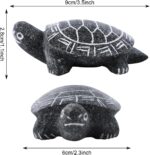 Handcrafted Natural Stone Turtle Statue, 3.5“ Mini Stone Turtle Ornament, Chinese Feng Shui Stone Sculpture for Home Office Decor, Cute Garden Stone Carving Turtle Meaningful Good Lucky Gift - Image 2