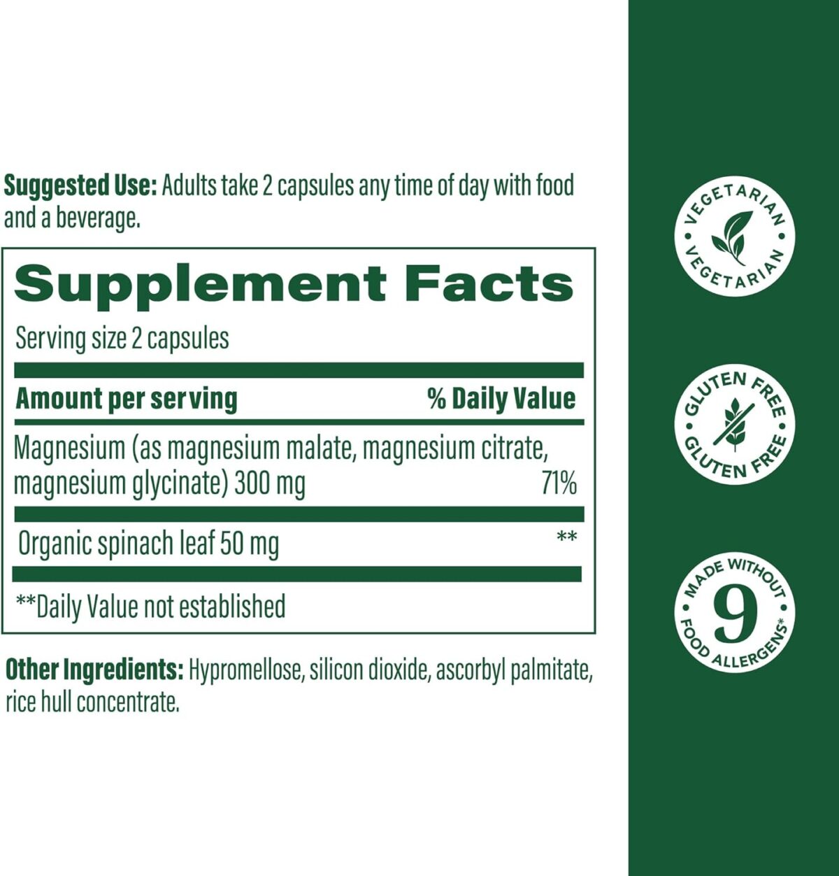 MegaFood Magnesium 300 mg - Highly absorbable Blend of Magnesium Glycinate, Citrate & Malate to Help Support Heart, Nerve Health and Relaxation - 60 Capsules (30 Servings) - Image 3