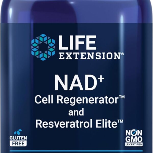 Life Extension NAD+ Cell Regenerator and Resveratrol Elite, NIAGEN nicotinamide riboside, Trans-resveratrol, quercetin, Fisetin, for Longevity, Energy, and oxidative Stress, 30 Vegetarian Capsule