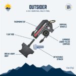 Sun Company Outsider - 4-in-1 Survival Multi-Tool | Compass, Thermometer, Whistle, and Fire Starter in a Compact Zipper Pull | Outdoor Gadget for Backpacking, Camping, or Survival Situations - Image 7