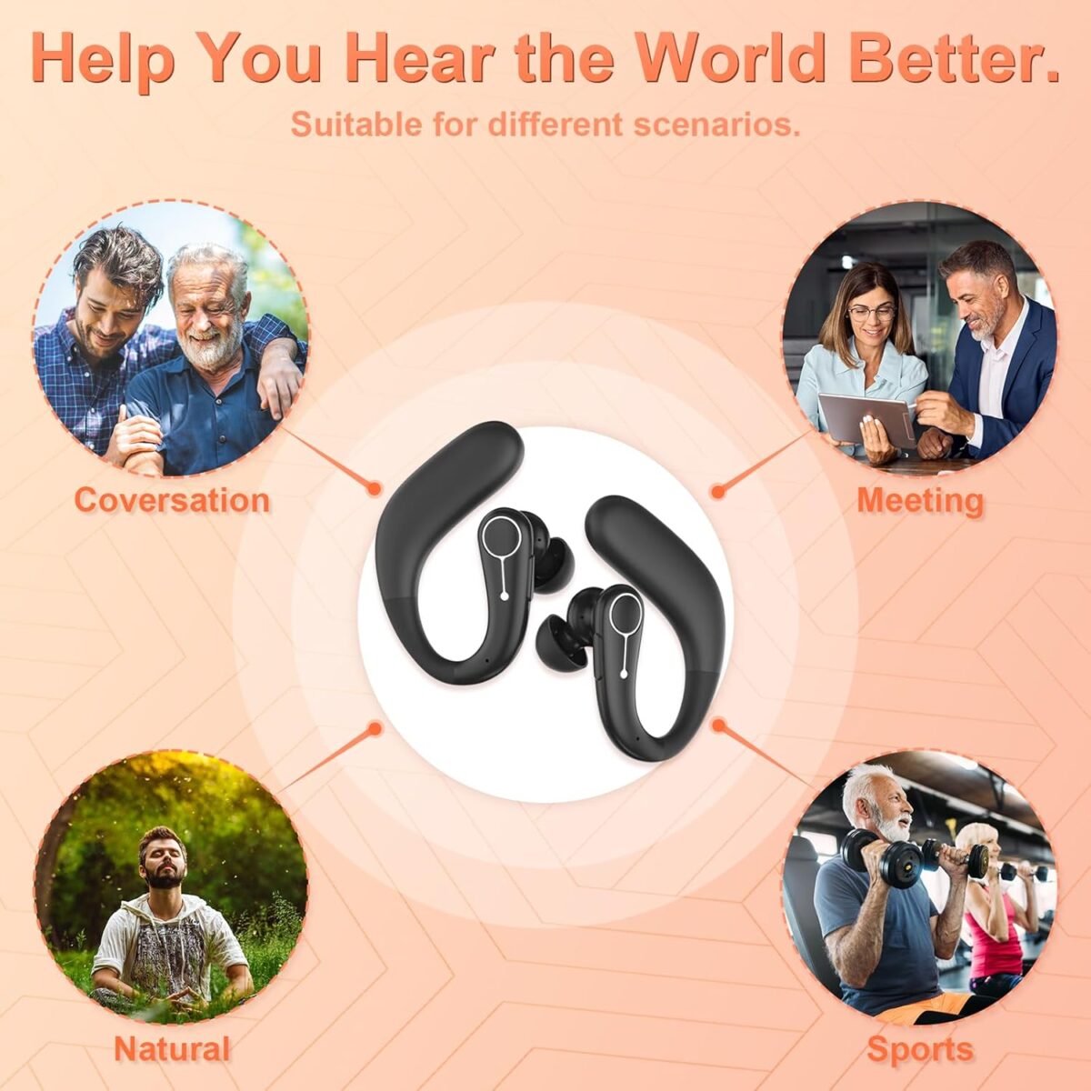 Hearing Aids, TTQ OTC Hearing Aids for Seniors with Bluetooth, Hearing Aid Rechargeable with Noise Cancellation, Hearing Amplifier for Moderate Hearing Loss, Clear Sound - Image 6