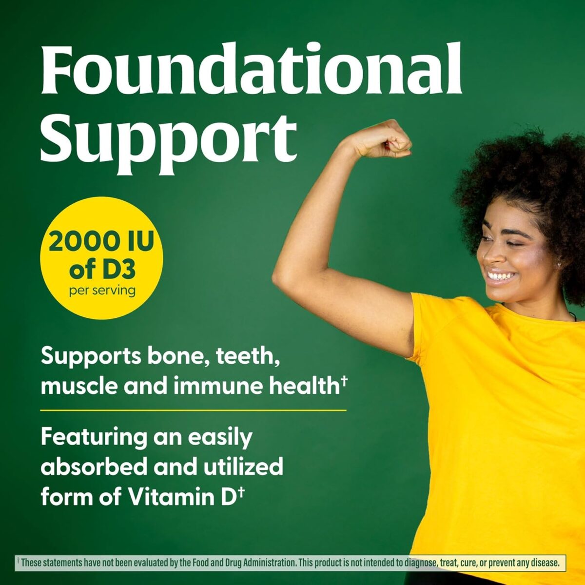 MegaFood Vitamin D3 2000 IU (50 mcg) - Vitamin D Supplements With Real Food, Immune Support, Supports Bones, Teeth & Muscles, Vegetarian, Certified Non-GMO, Kosher – 90 Tablets, 90 Servings - Image 3