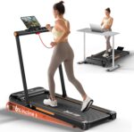 Treadmills for Home, 3.0HP Folding Treadmill with Incline, Small Space Portable Running Machine, 240 Lbs Capacity with 12 Preset PROG, LED Display, Speaker and Cup Holder