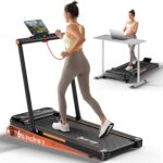 Treadmills for Home, 3.0HP Folding Treadmill with Incline, Small Space Portable Running Machine, 240 Lbs Capacity with 12 Preset PROG, LED Display, Speaker and Cup Holder