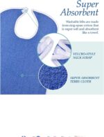Simpli-Magic 79271 Adult Terry Bibs, Blue, 18"x30", 6 Pack - Image 3