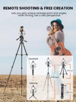 Vlogging Kit for iPhone Youtuber Starter Kit Content Creator Equipment for iPhone 16/15Pro Max with 59'' Extendable Fullsize Tripod, LED Light,Shotgun Mic Video Recording(Vlog K4) - Image 2