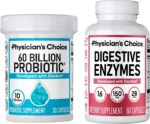 Physician's CHOICE Advanced Gut Health Bundle: 60 Billion Probiotics 30ct + Digestive Enzymes 60ct for Digestive, Gut, and Immune Health Supports Occasional Constipation, Diarrhea, Gas, and Bloating