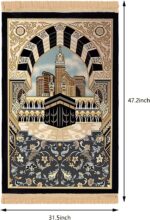 Premium Islamic Muslim Prayer Rug, Padded Muslim Prayer Mat for Men & Women, Soft Islamic Prayer Carpet Mat for Ramadan Eid Wedding Birthday Graduation, Great Ramadan Gifts, 31.5 x 47.2 inches - Image 3