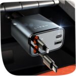 LISEN Retractable Car Charger [69W USB C Car Accessories Adapter ] for iPhone 16 USB C Charger Fast Charging, Ford Travel Essentials Gifts for Women Men, Road Trip Essentials for iPhone 16 15 14 13 12