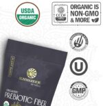 Sunwarrior Fiber Supplement Prebiotic Organic | Vegan Fiber Supplement Plant-Powered Gut Health Booster with Pure Ingredients for Digestive Harmony | Vegan & Non-GMO | 8oz Pouch (30 SRV) Be Well - Image 3