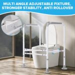 Toilet Safety Rails, Adjustable Toilet Safety Frame, Toilet Safety Rails for Seniors, Toilet Handles for Elderly and Disabled, Toilet Rails for Seniors, Toilet Rails,Elderly Assistance products, 600LB - Image 4