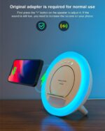 Bluetooth Speaker Night Lightsr,Wireless Charging Modern Speaker,Best Teenage Birthday Gift Ideas Tween Girls Gifts/Please use The Original Adapter - Image 2