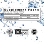 Creatine HCl Powder | Muscle, Cognitive, Cellular Energy Support | No Bloating or Cramps | USA Made & NSF Certified | Unflavored (100 Serving) - Image 2