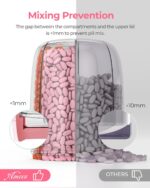 Large Pill Dispenser with 6 Compartments, Anti-Mix Pill Bottle Organizer with Wide Opening & Easy Retrieval, Vitamin Organizer for Travel, BPA-Free Pill Box with a Strap, Pink - Image 5