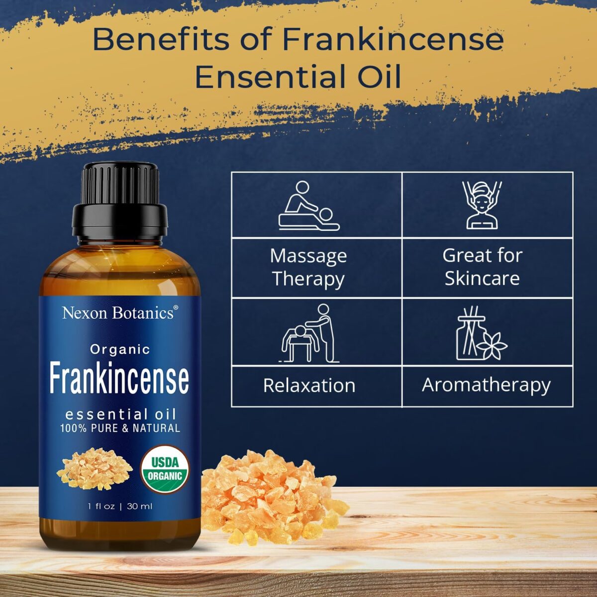 Organic Frankincense Essential Oil 30 ml - Pure Natural Boswellia Serrata for Diffusers, Aromatherapy, and Rejuvenating Skin & Hair Care - Nexon Botanics - Image 5