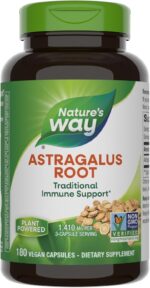 Nature's Way Astragalus Root - Astragalus Root Herbal Supplement - Traditional Immune Support* - Non-GMO Project Verified - Gluten & Dairy-Free - 180 Vegan Capsules