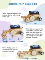 Poraxy STEM Model Car Kits, Toys for Boys Age 8-12, 5 in 1 Kids Wood Building Kit 8-10, 3D Wooden Puzzles, Educational Science Crafts Kits, Birthday Gifts for 8 9 10 11 12 13 14 Years Old Boys - Image 3