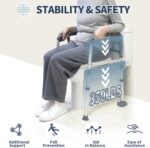Toilet Safety Rails for Seniors & Disabled - Adjustable, Foldable, Tool-Free Assembly, 350 lbs Capacity - Image 6