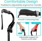 Vive Quad Canes - 4 Prong Folding Cane with Extra Handle for Men, Women & Seniors - Walking Sticks, Adjustable & Lightweight - Upright Offset Aid for Balance Support for Elderly, Handicap & Disabled - Image 7