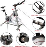 Sunny Health & Fitness Indoor Cycling Exercise Bike w/4-Way Adjustable Seat & Pulse Sensors, Home Cardio Training Equipment w/Micro-Adjustable Magnetic Resistance, Optional 29, 30, 40 Pound Flywheel - Image 4