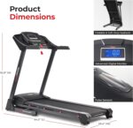 Sunny Health & Fitness Premium Foldable Treadmill for Home, Running or Walking with Auto Incline, Shock Absorption, Digital Display, Optional 20” Running Deck, Free SunnyFit App Bluetooth Connection - Image 7