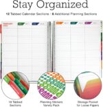 Aug 2024-Jul 2025 Deluxe Teacher Planner Notebook 8.5x11 Daily Weekly Monthly Organizers with 7 Periods, Pocket Folder, Dated Calendar, Page Tabs, Bookmark and Planning Stickers (Watercolor Stripes) - Image 3