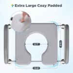 Bedside Commode for Seniors, FSA HSA Eligible Bedside Commode with Adjustable Width and Height, 400 LBS Weight Capacity, 16.9 Inch Extra Large Soft Seat Plate - Image 4