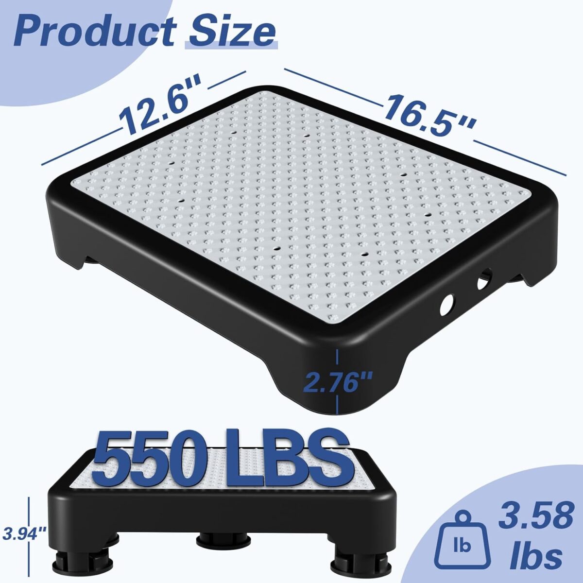 SOYO Mobility One Step Stool, Heavy Duty Indoor Outdoor Non-Slip Small Step Platform Assistive Device for Adult Elderly, Standing Support and Step Riser for Car, Bed, Door, Stair, Bathroom, Black-Gray - Image 2