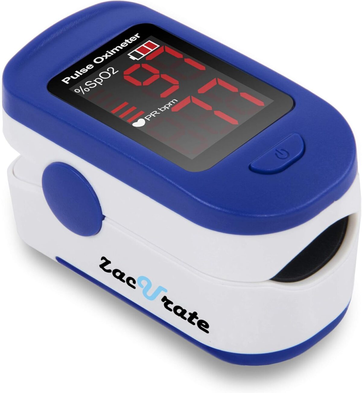 Zacurate 500BL Fingertip Pulse Oximeter Blood Oxygen Saturation Monitor with Batteries Included (Navy Blue) - Image 1