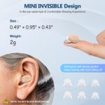 Hearing Aids for Seniors Rechargeable with Noise Cancelling,EARRCK Hearing Amplifier Aids for Adults with Button Volume Control and Charging Case Hearing Assist Device (Beige) - Image 4