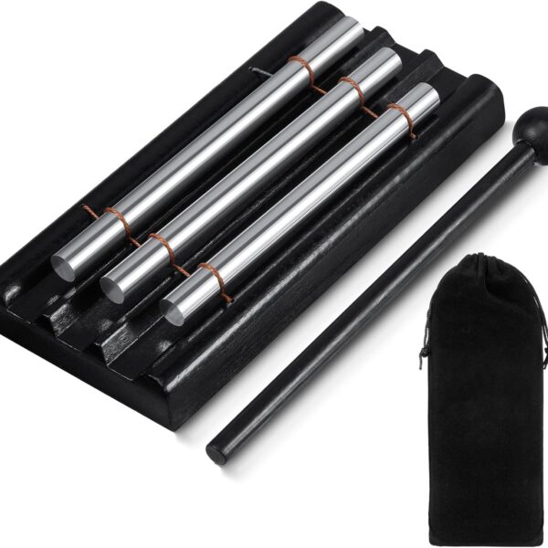 Classroom Chime Meditation Chimes Trio Teacher Three Tone Hand Bell for Management Mindfulness Percussion Instrument Reminder with Mallet Storage Bag for Prayer Teacher Gift Eastern Music Yoga