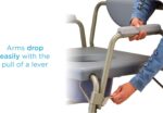 NOVA Medical Products 500 lb. Weight Capacity Heavy Duty Bedside Commode Chair with Drop-Arm (for Easy Transfer), Extra Wide Seat & Bariatric Commode Chair, Grey - Image 2