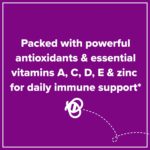 Zarbee's Elderberry Gummy Daily Immune Support Supplement with Vitamins A, C, D, E & Zinc, Black Elderberry Fruit Extract, Natural Berry Flavor, 60 Count - Image 3