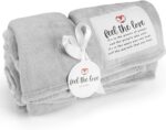 Get Well Blanket - Healing Blanket - Inspirational Blankets for Women/Men - Get Well Soon Gifts - Warm Hugs - Soft Fleece Throw Blanket - Strength - Healing Thoughts (Gray Fleece 50x65)