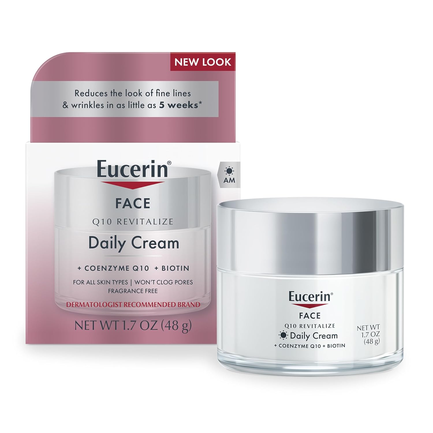 71UlUCysQ6L._SL1500_.jpg Eucerin Q10 Anti-Wrinkle Face Cream, Unscented Face Cream for Sensitive Skin, 1.7 Oz Jar - Image 1