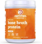 Zammex Pure Grass Fed Beef Bone Broth Protein Powder,20g Protein, Hydrolyzed Collagen Supplement for Healthy Skin,Nails,Hair,Joints, Non-GMO,Gluten Free,Paleo & Keto Friendly, Great in Soup
