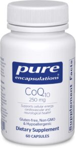 Pure Encapsulations CoQ10-250 mg CoQ10 - Brain Support Supplement* - Mitochondrial & Cellular Energy Support* - Non-GMO & Vegetarian - 60 Capsules