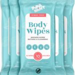 Body Wipes (5 Packs) 50 XL Shower Wipes Body Wipes for Adults Bathing, Traveling, Camping, Gym, Car, Elderly, Bedridden - Bath Wipes - Disposable Washcloths for Adults No Rinse