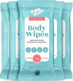 Body Wipes (5 Packs) 50 XL Shower Wipes Body Wipes for Adults Bathing, Traveling, Camping, Gym, Car, Elderly, Bedridden - Bath Wipes - Disposable Washcloths for Adults No Rinse