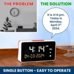 Talking Clock - Extra Loud Time and Date - for Elderly, Dementia, Hearing or Visually Impaired Seniors - Easy to Use Speaking Help - Clear Neutral Male Voice - Image 2