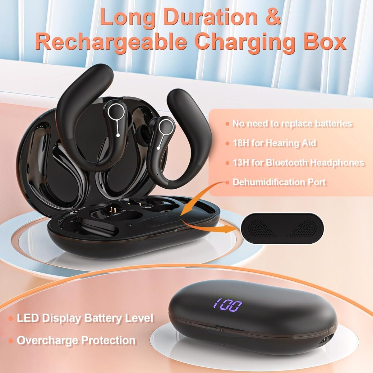 Hearing Aids, TTQ OTC Hearing Aids for Seniors with Bluetooth, Hearing Aid Rechargeable with Noise Cancellation, Hearing Amplifier for Moderate Hearing Loss, Clear Sound - Image 3
