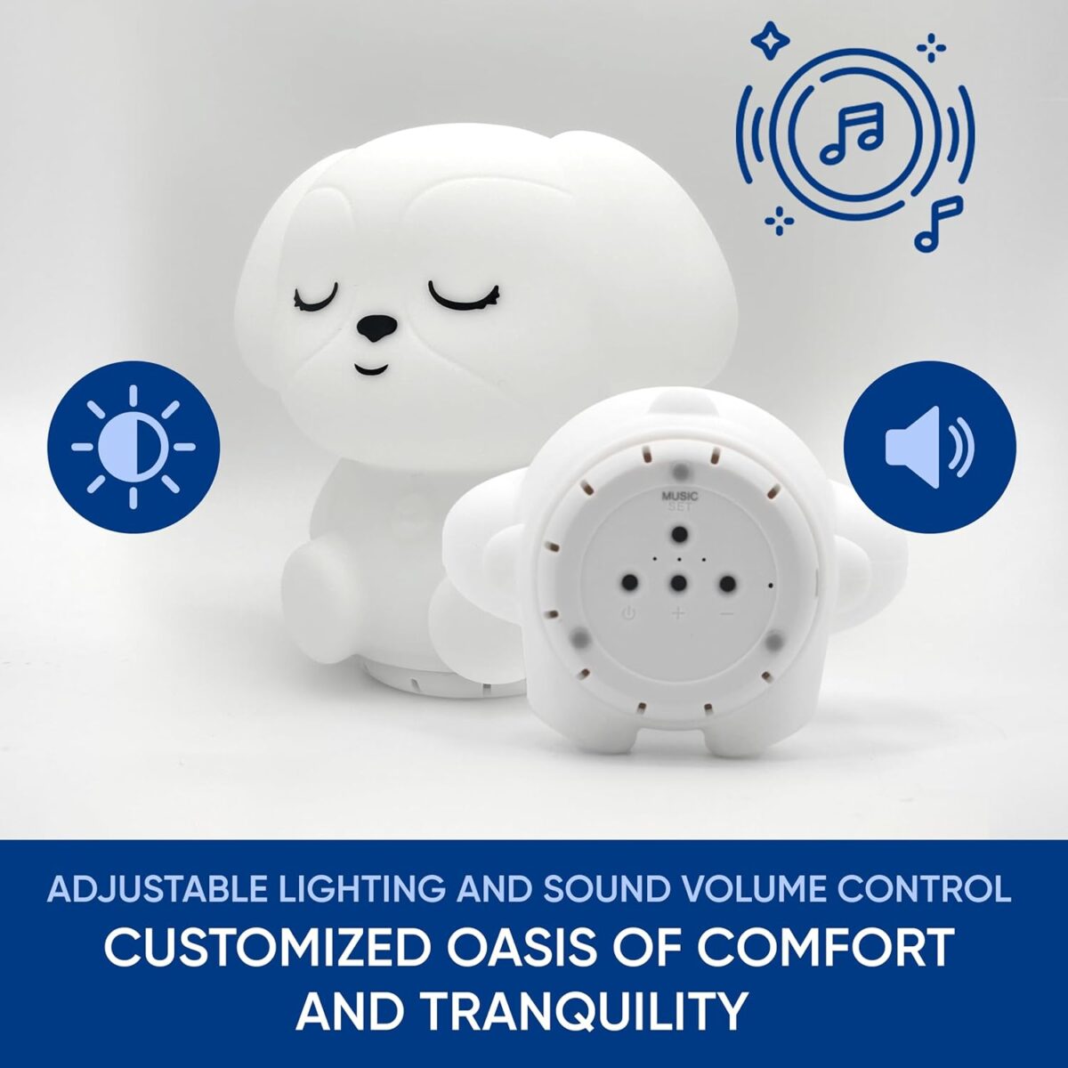 Mindfulness 'Breathing Puppy' | 4-7-8 Guided Visual Meditation Breathing Light | 3 in 1 Device with Night Light & Noise Machine for ADHD Anxiety Stress Relief Sleep - Gift for Kids Adult Women Men - Image 2