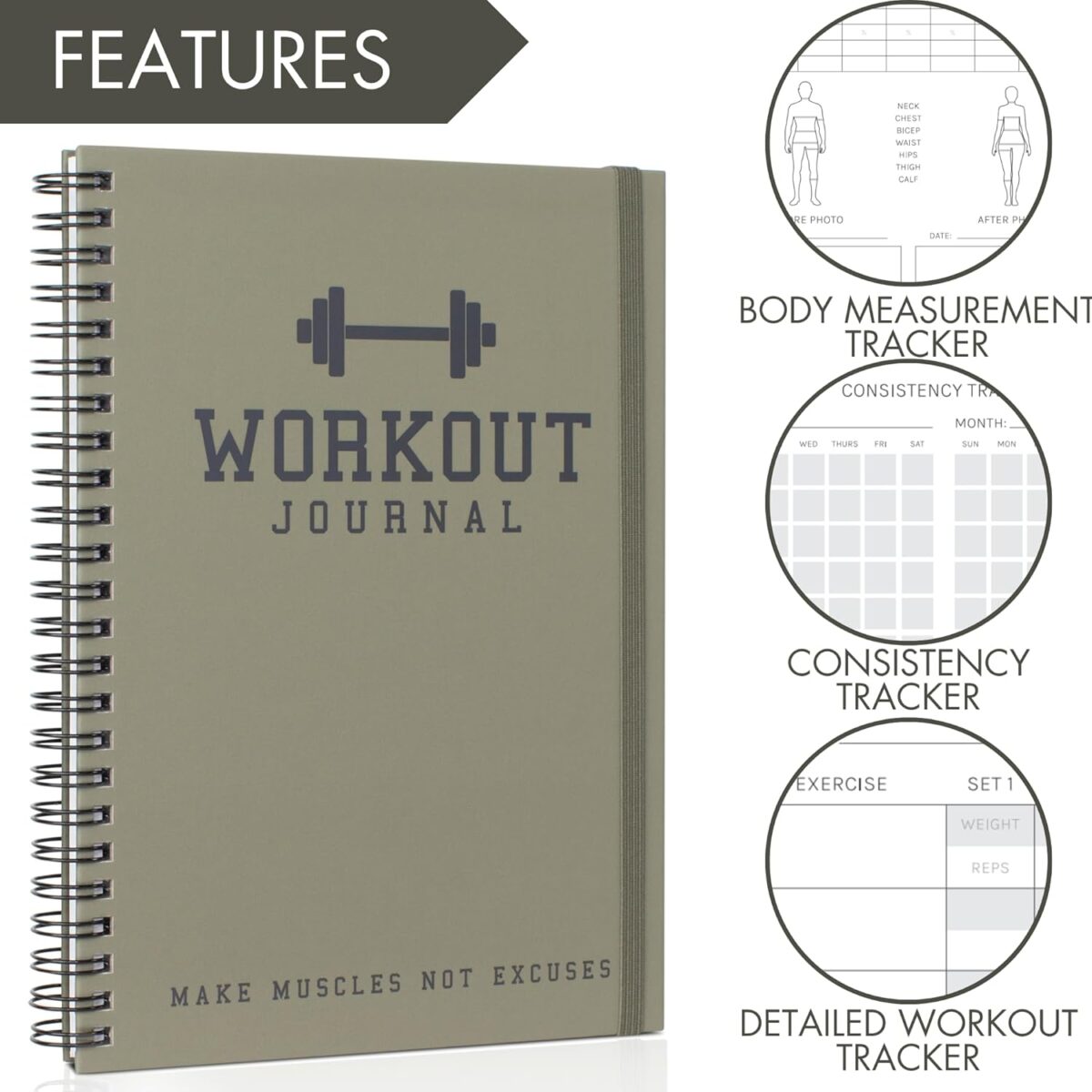 The Ultimate Fitness Journal for Tracking and Crushing Your Gym Goals - Detailed Workout Planner & Log Book For Men and Women - Great Gym Accessories With Calendar, Nutrition & Progress Tracker - Image 2