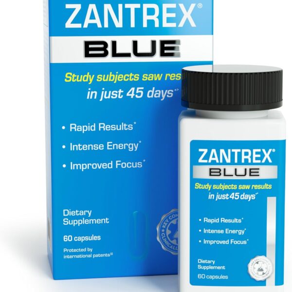 Blue - Increase Energy, Support Metabolism, Appetite Control - 300MG Natural Caffeine - Yerba Mate, Damiana, and Guarana, 60 Count