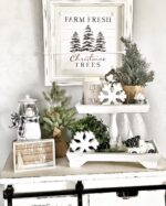 Rustic Wood Two Tiered Tray by Felt Creative Home Goods, Rectangle 2 Tier Serving Tray for Coffee Bar, Kitchen Counter, Dining Room Table, Cupcake Stand, Holiday and Farmhouse Decor (Rustic White) - Image 9