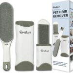 Pet Hair Remover for Cats Dogs: Reusable Fur Removal Brush for Clothes Furniture Couch Carpet Bed Car Seat - Self-Cleaning Tool for Pet Owners Friends Families - Home Travel Use Dove Gray